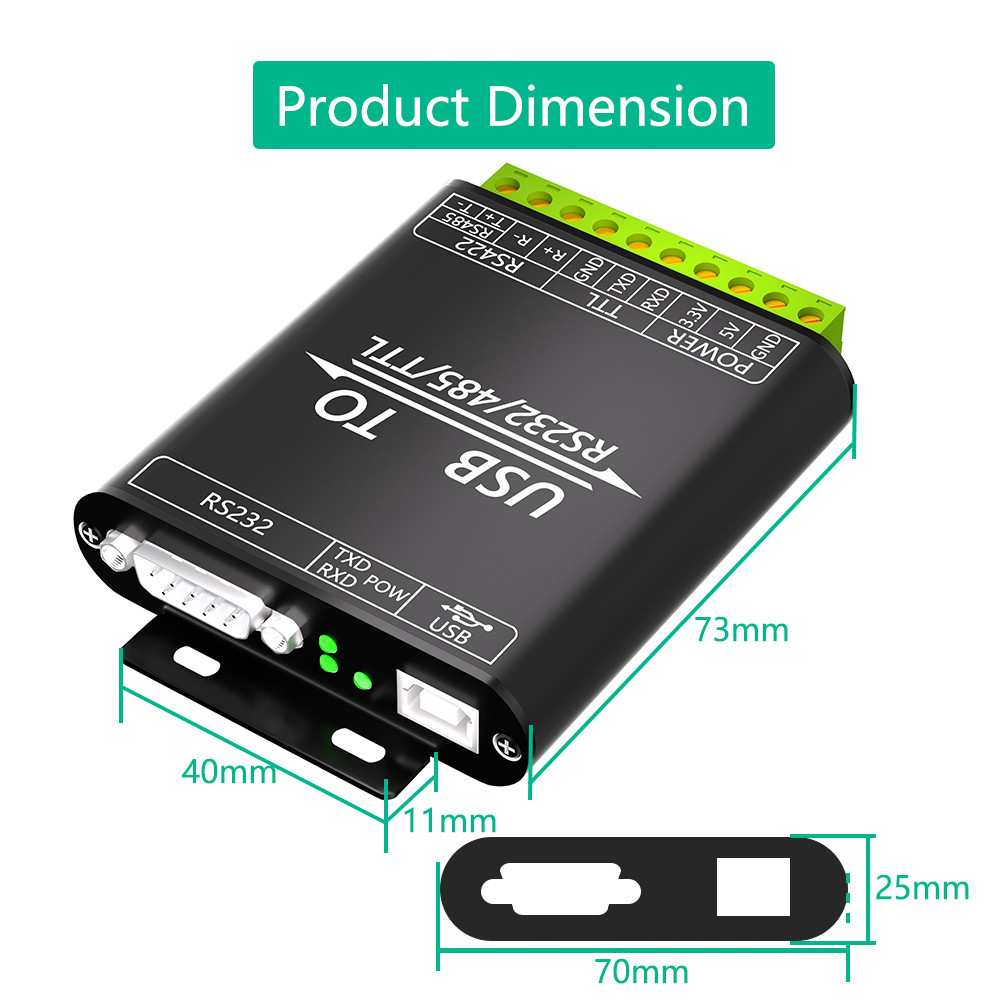 Industrial Isolated USB To RS232/485/422/TTL Converter Adapter With CP2102 Chip
