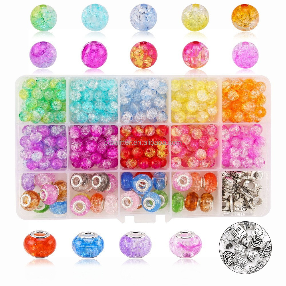 Handmade Elastic Rope Woven Bracelet Beads Acrylic Alphanumeric Word Box Accessories with Free Samples