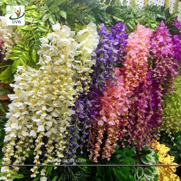 UVG 110cm faux floral arrangements long shoot wisteria silk flowers for wedding