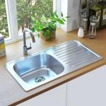 Household Kitchen Stainless Steel Wash Hand Basin Single With Plate