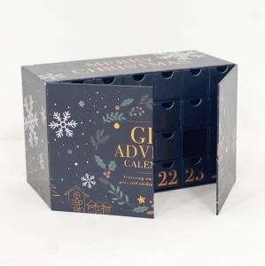 China Open Door Magnet Cardboard Paper Gift Box For Cosmetic Jewelry Makeup Advent Calendar wholesale