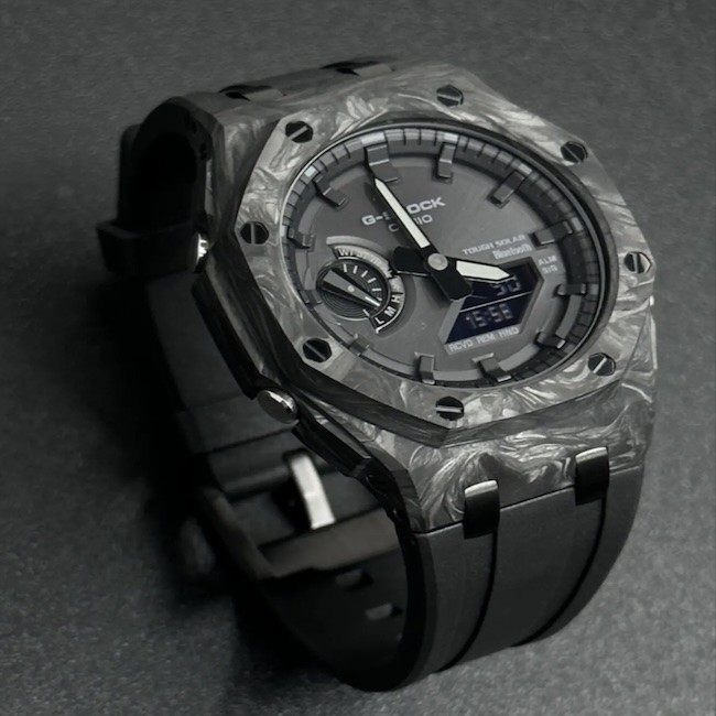 ISO Casio Watch Case Carbon Fibre GA2100 With Fold Over Clasp Type