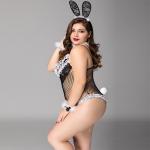 Large Pajamas Plus Babydoll Lingerie Black Lace Mesh Bunny Girl Cute Sex
