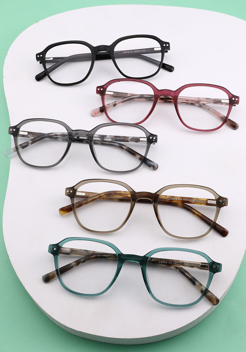 Non Prescription Round Acetate Glasses Clear Lenses Eyewear Lens width 49 mm