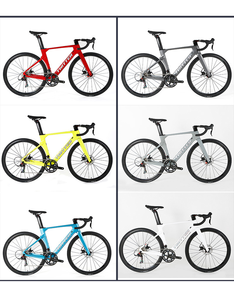 High Modulus T900 Carbon Road Disc Bike TWITTER R10 700C Aluminum Alloy Rim