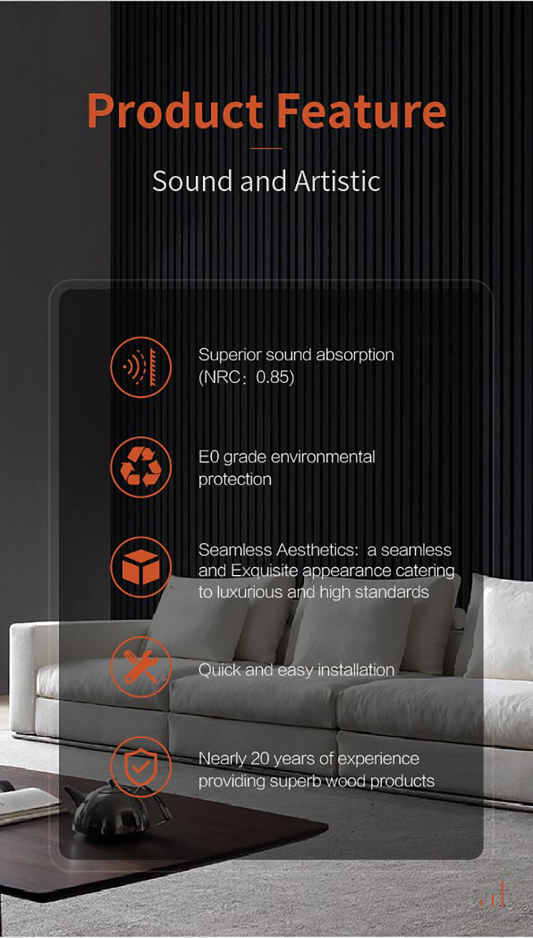 Melamine Surface Acoustic Wood Slat Panels 2400mm Length For Interior Decoration