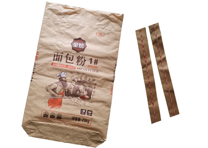 Durable Sewn Open Mouth Multiwall Paper Bags 1-3 Layers Customized Size And Logo