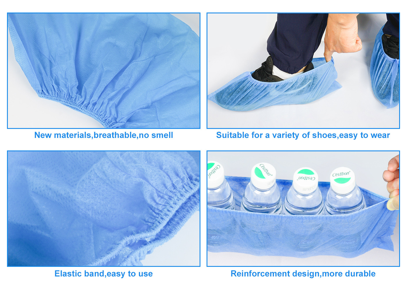 100 Pcs Disposable Hygienic Shoe Boot Covers For Hospital Workplace One Size