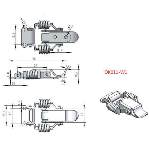 ISO9001 Double Spring Loaded Stainless Steel Lockable Toggle Latch