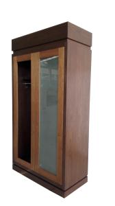 China 2 glass door teak wood custom Custom made tall cabinet Wardrobe,closet ,hospitality casegoods wholesale