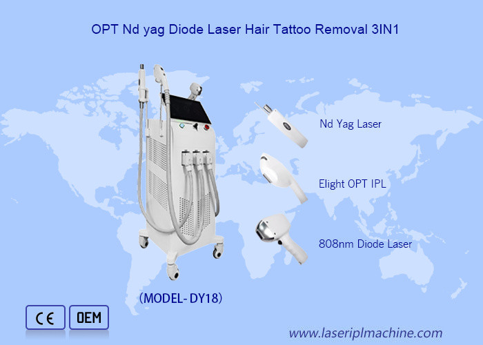 Vertical Multi-functional 808nm ND YAG IPL Laser Machine for Hair Removal Skin Care