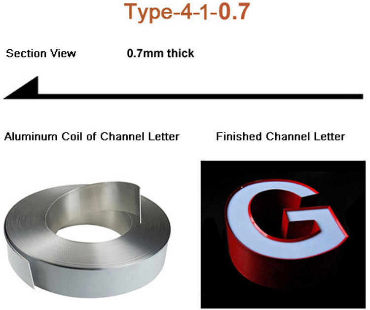 Channelume Aluminum Strip Color Mirror Aluminum Coil Strip For Channel Letter