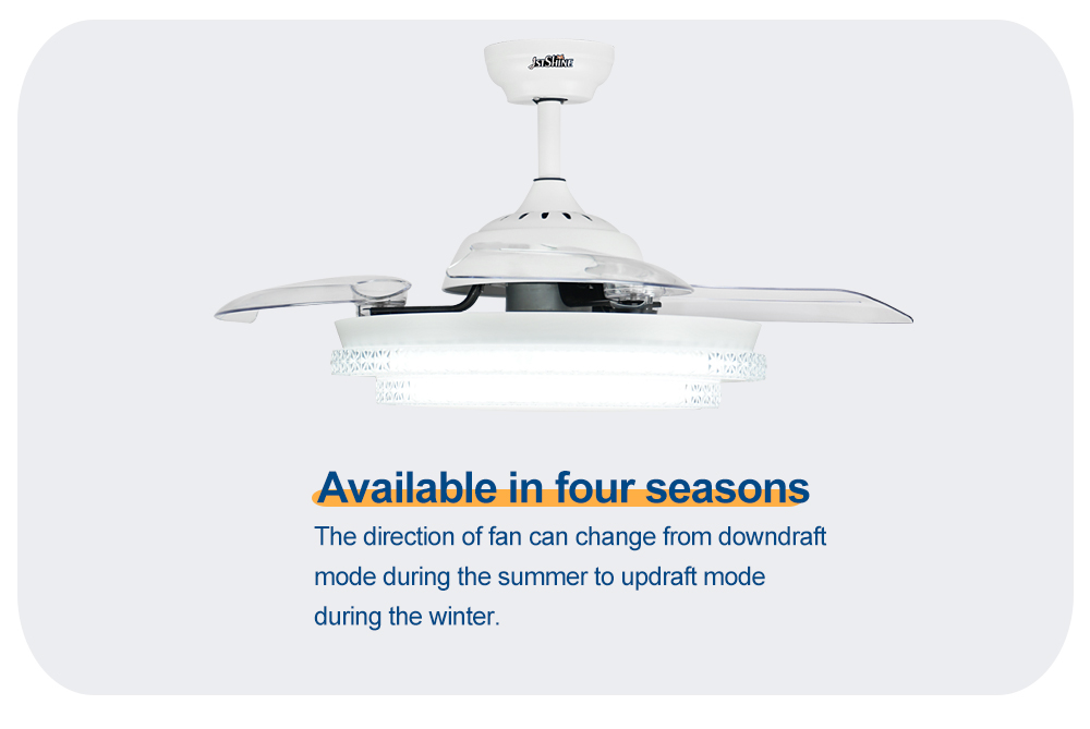 Speed 3-Blade Hidden Blade Ceiling Fan with 10- and 3000K/4500K/6000K Color Temperature