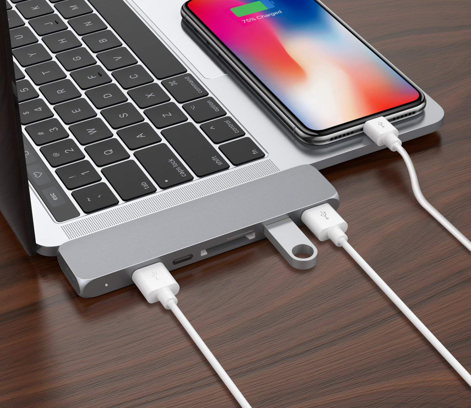 Thunderbolt 3 dual usb-c hub with SD Card reader for 2016 / 2017 / 2018MacBook Pro USB-C adapter