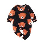 Children's Outfit Sets Newborn Baby Round Neck Jumpsuit Baby Bear Print Romper
