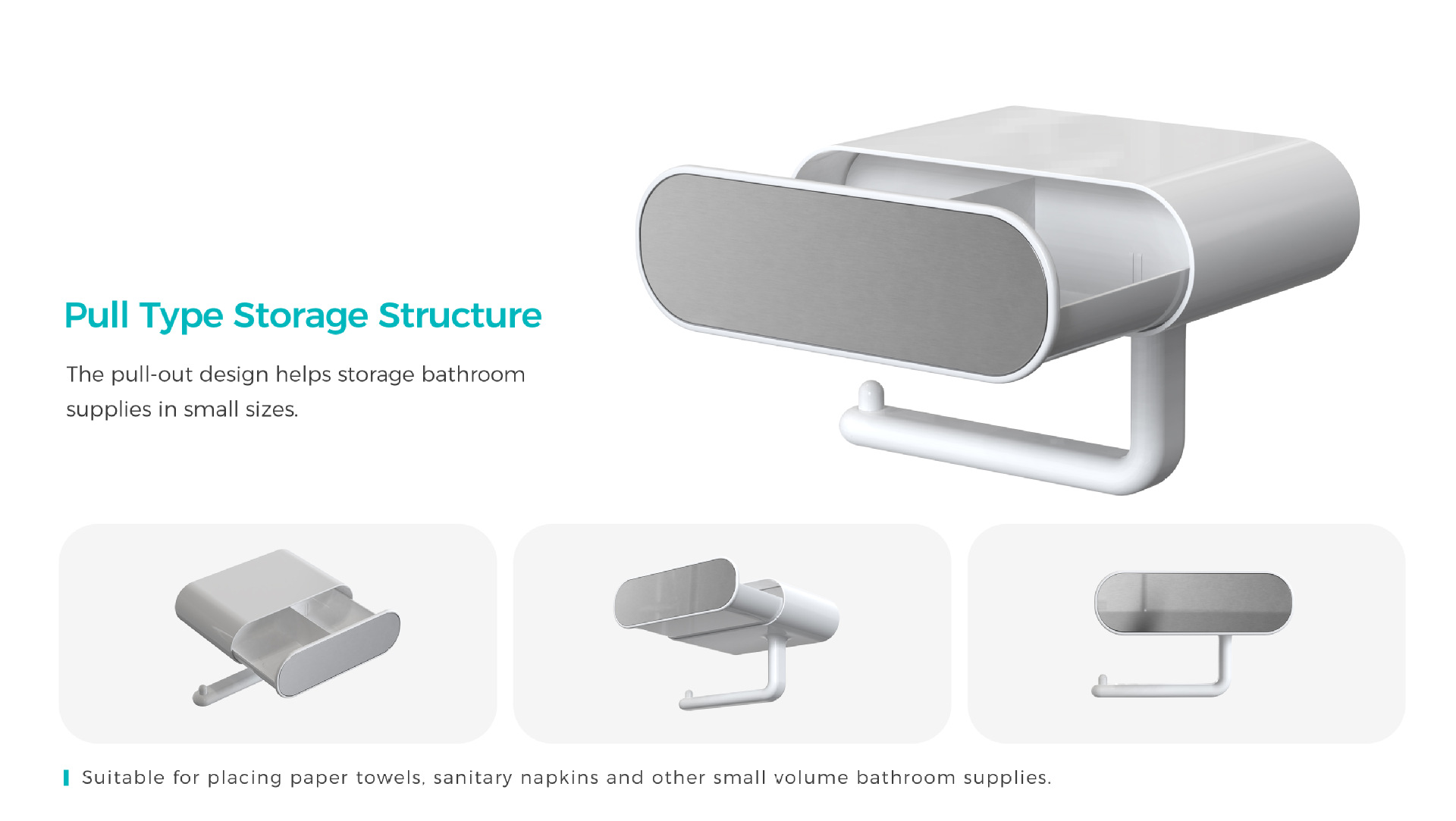 Stainless Steel Compact Bathroom Paper Holder Standing Type Bathroom Tissue Holder