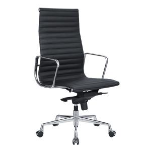 China Chromed Aluminum Herman Miller Management Chair , Beautiful Ribbed Leather Office Chair wholesale