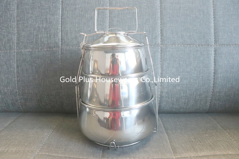 Take Away School Tiffin Lunch Box 3 Layers Stainless Steel Food Carrier