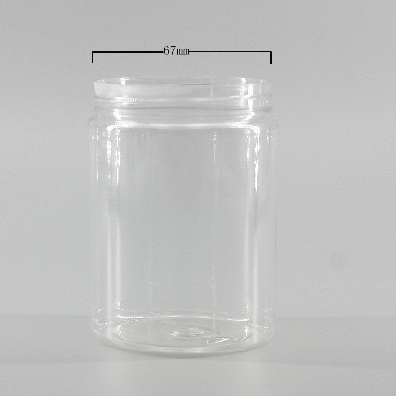 300ml Transparent Cylinder PET Storage Jar for Food Snack Honey Packaging