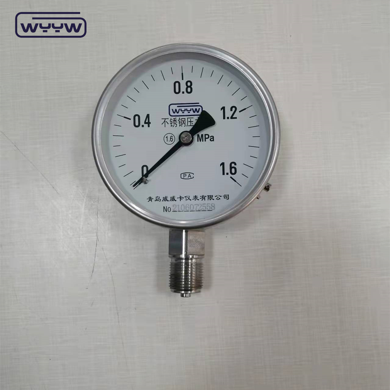 Pressure 0 .. 1000 Bar All Stainless Steel Pressure Gauge For Pharmaceutical Applications No Liquid Filled
