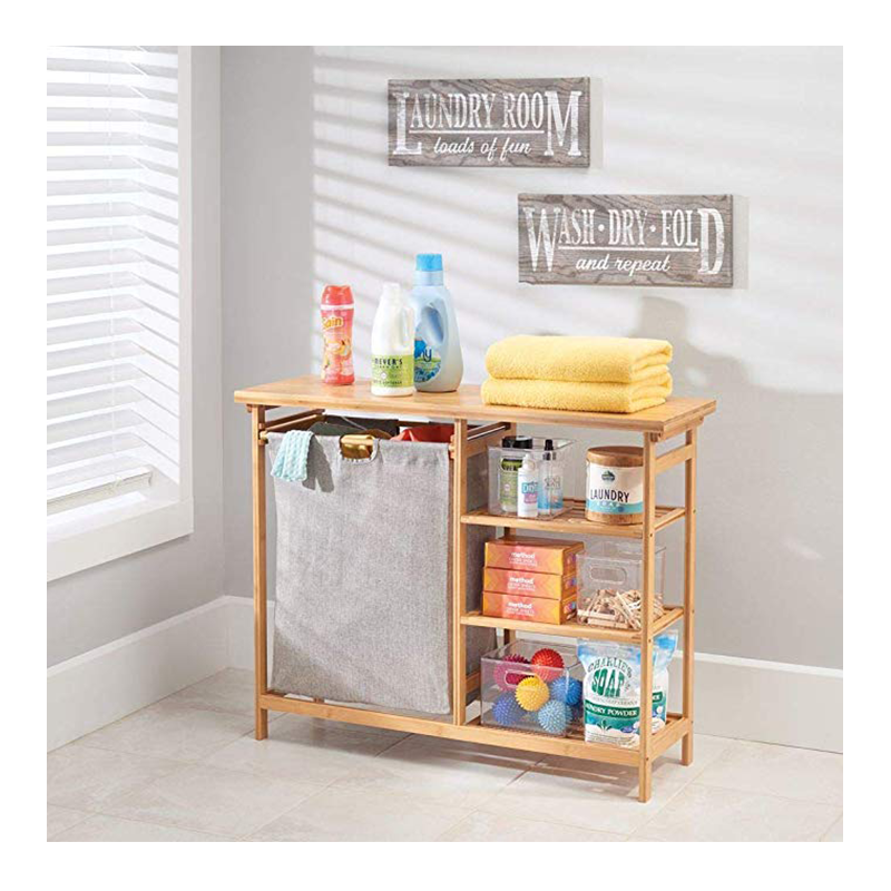 3 Tier Bamboo Free Standing Shelves Clothes Rack Organizer ODM