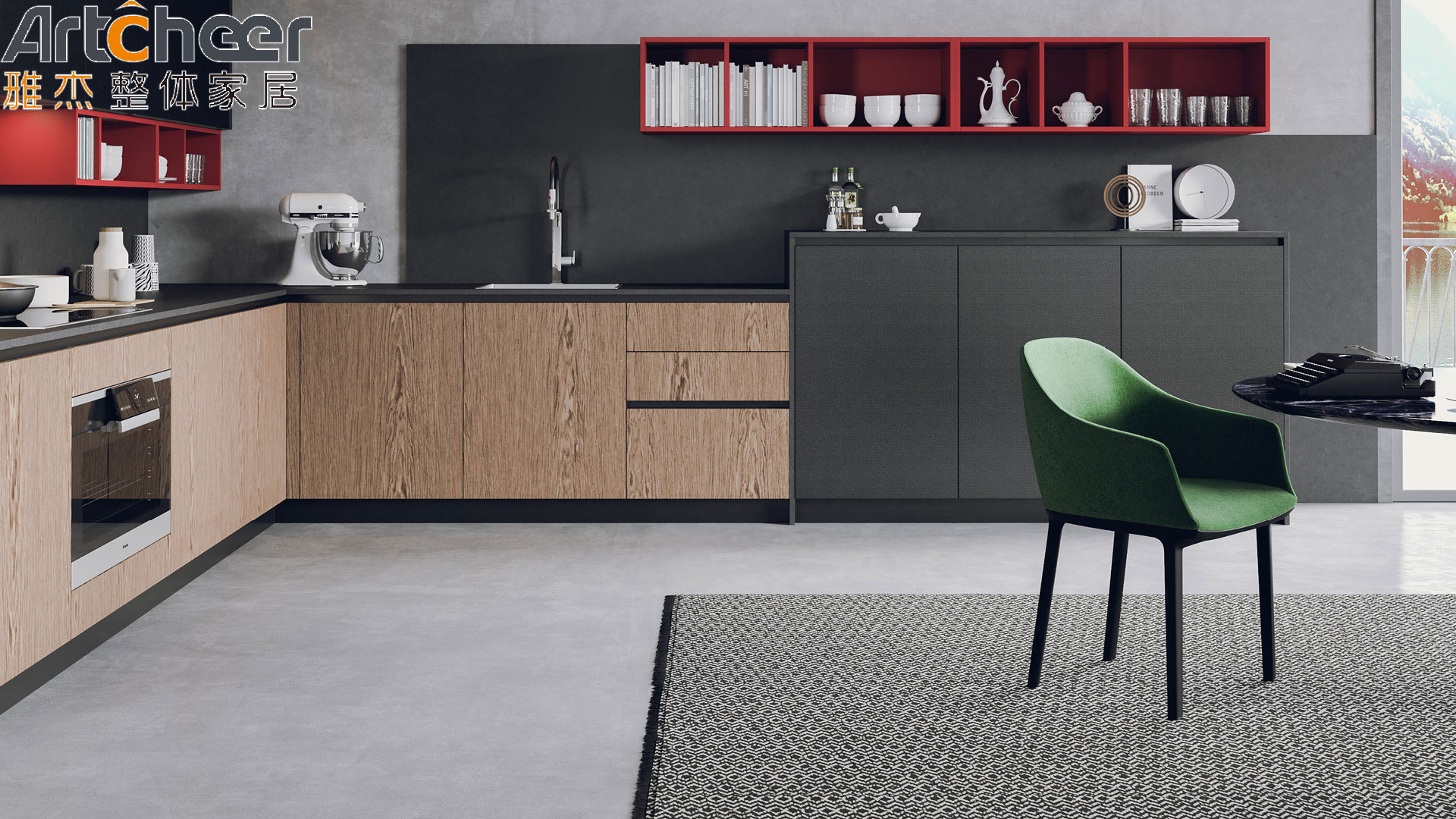 Kitchen Cabinet Modern Wood With Portable And Plywood Wood Type