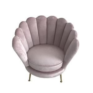 China Upholstery 1-seater living room sofa pink velvet sofa with stainless steel leg, event wedding metal chair wholesale