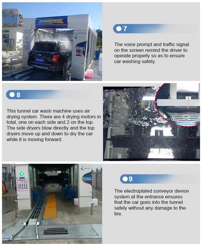 Automatic Tunnel Car Wash Machine With Hot-Dipped Galvanized Steel Frame