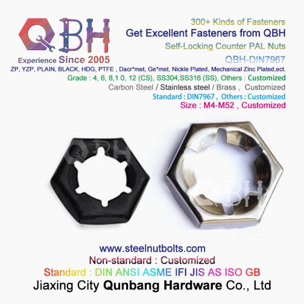 QBH DIN7967 M4-M52 Carbon Steel Stainless Steel Self-Locking Counter Nuts / PAL