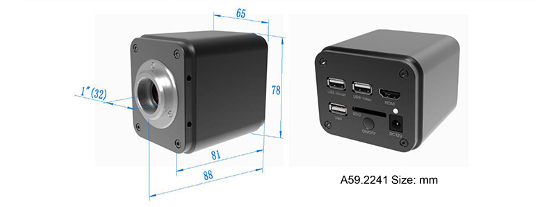 OPTO EDU A59.2241 4K 8.0M HDMI+USB+SD Digital Camera For Microscope
