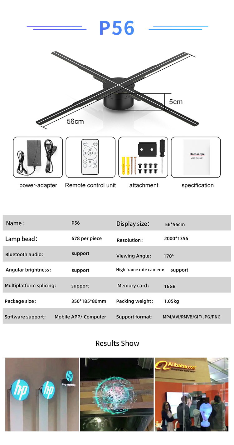 Hologram Fan 3d Hologram Display 180cm Digital Signage with 2d 3d Animation and LED