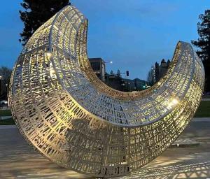 China Modern Abstract Metal Sculpture , Color Painting Large Metal Lawn Sculptures wholesale