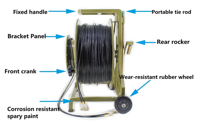 Black Outdoor Cable Rollers 300M 250M 200M 150M 100m LC To LC Fiber Patch Cord Extension Cable Reel