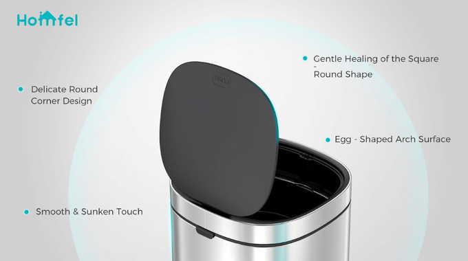 Household Office Standing Press Top Trash Can with 30L/40L/50L Capacity and Iron Structure
