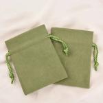 Avocado Green Small Microfiber Velvet Jewelry Bags Custom Jewelry Pouches With