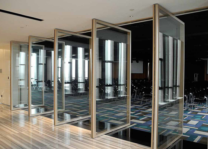 Swing / Pivot / Sliding Door Partition Wall Prefabricated Aluminium Profile Partition