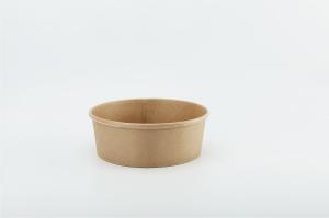China Brown Customized Takeaway Kraft Paper Bowls , Recyclable Paper Salad Bowls wholesale