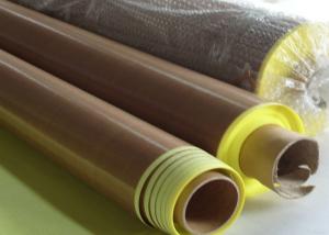 China Anti - aging Adhesive + Paper PTFE Coated Fiberglass Fabric Smooth Surface wholesale