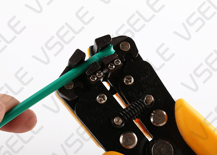 Automotive Wire Terminal Crimping Tool / Yellow Portable Wire Stripper