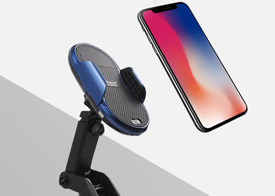 Handlebar Mounted Car Wireless Charger Blue Black ABS PC AC 5V/2A Weight 220g