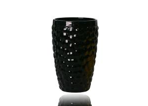 China Solid Black Wine Goblet Glasses 350ml Embossed Wine Glasses wholesale