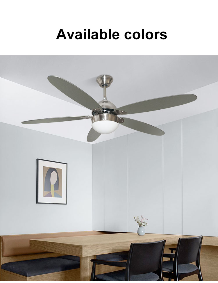 Silent AC Motor LED Ceiling Fan 52 Inches White Remote Control 3000K/4500K/6000K CCT