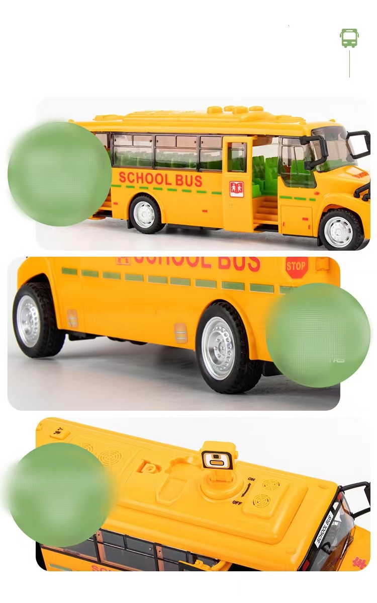 Children's School Babas Toy Car 5 Open Door Bus Inertia With Light Music Early Education Simulation Car