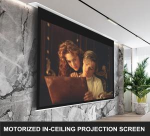 China Aluminum Recessed Tab Tensioned Motorized Screen IR wholesale
