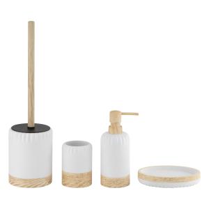China Fauxwood Polyresin BathCountertop Set With Sand Stone White Round Shape wholesale