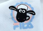 Embossed 2D Sheep Heat Transfer Clothing Labels SGS Approval