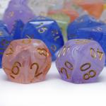 Sharp Edge Orange Smoke Multi Sided Resin Dice For Children Practice Mental