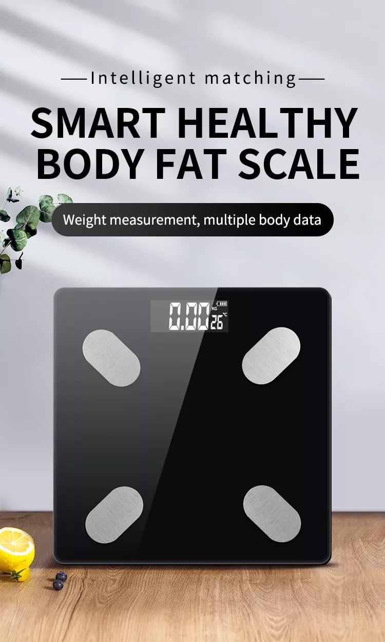 Battery Powered LED Glass Health Scale for Accurate Measurement of Body Fat Visceral Fat Muscle Bone and Basal Metabolic