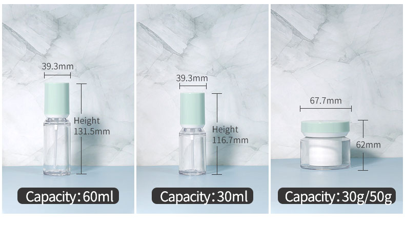 100ml Transparent Plastic Bottle Cosmetic Bottle Set 50g For Face Body Cream