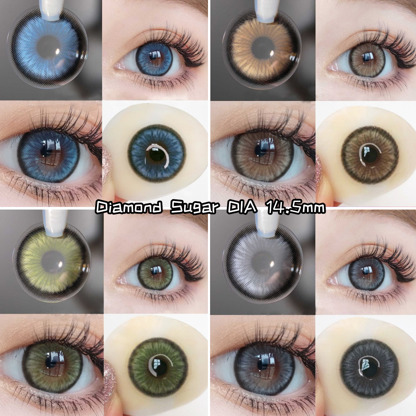 Yearly Sweety Natural Prescription Grey Colored Contacts For Dark Skin